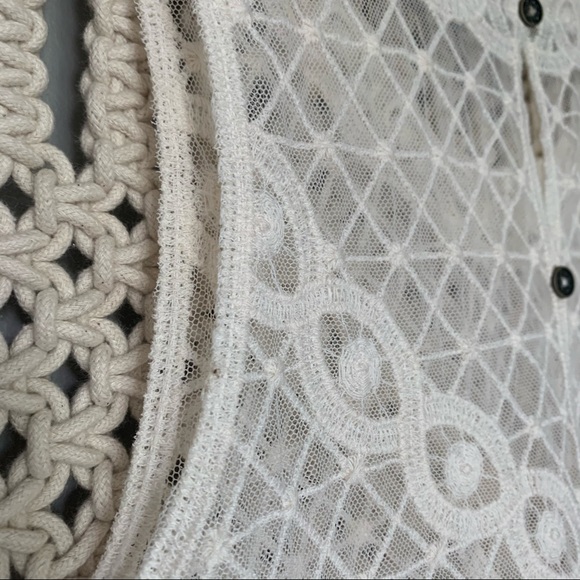 Maurices Sheer Lace Sleeveless Button Back Top - Picture 5 of 14